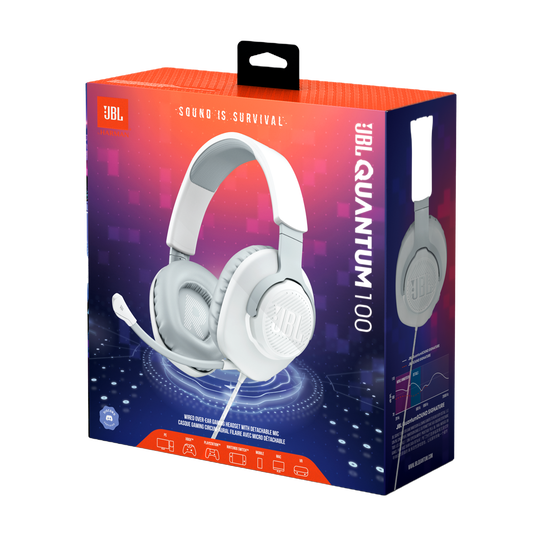 JBL Quantum 100 - White - Wired over-ear gaming headset with flip-up mic - Detailshot 15